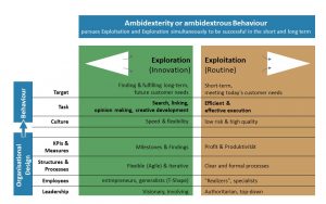 Realise Ambidexterity with Exploitation and Exploration