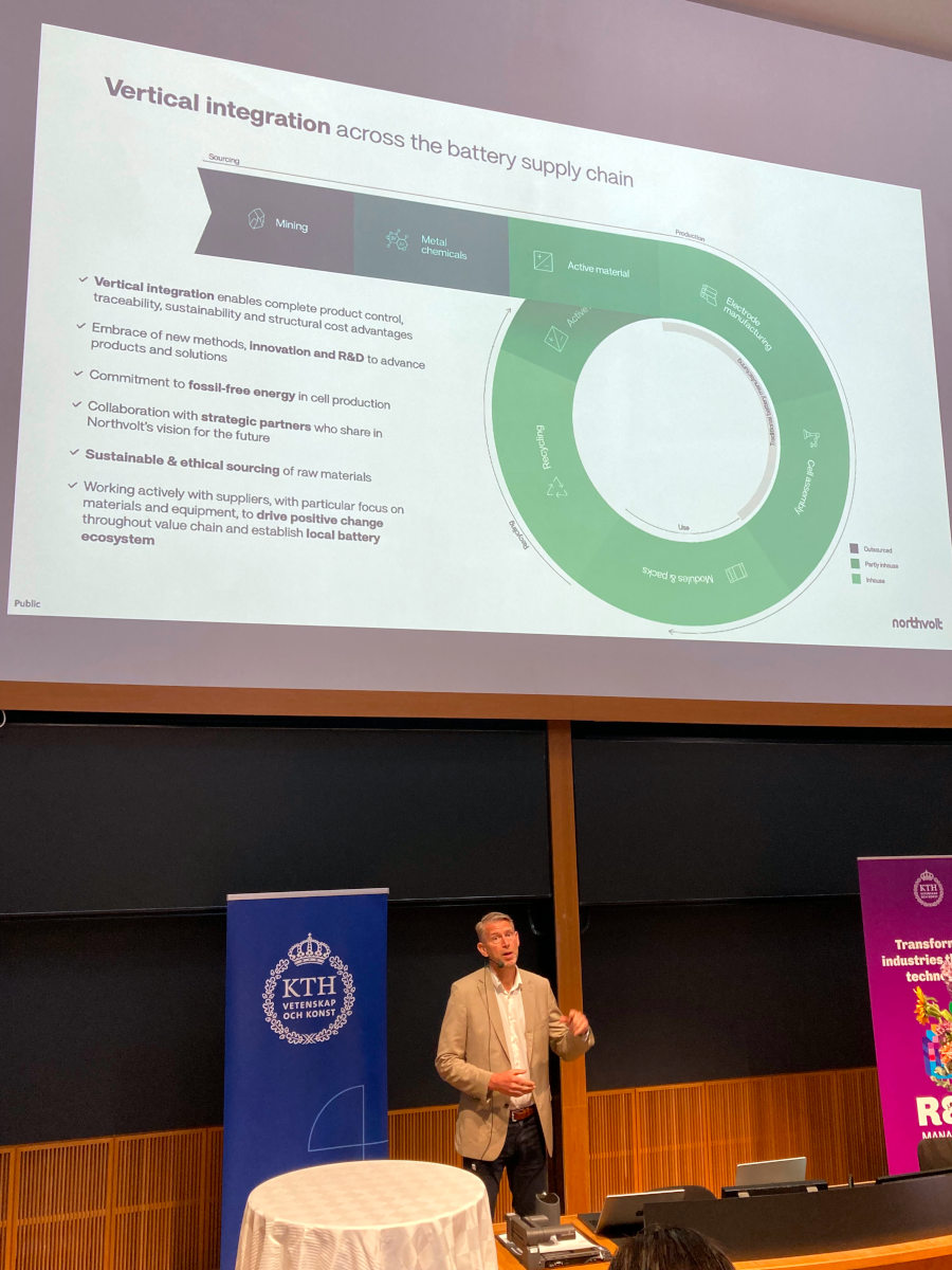 Peter Carlsson, CEO and Co-Founder of Northvolt, providing one of the keynote addresses at the 2024 R&D Management Conference