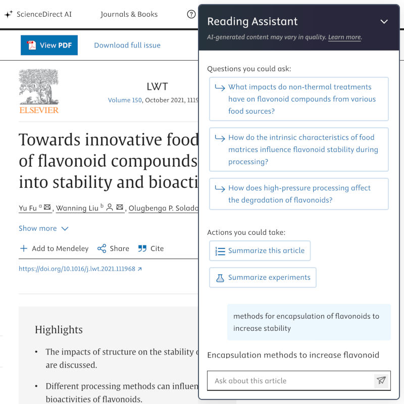 ScienceDirect AI